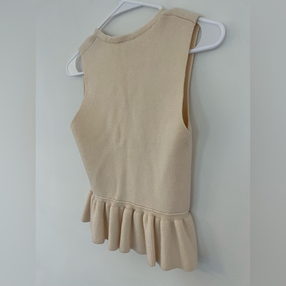 Club Monaco Merino Wool Cream Short Sleeve Knit Top, Size XS - Picture 9 of 10